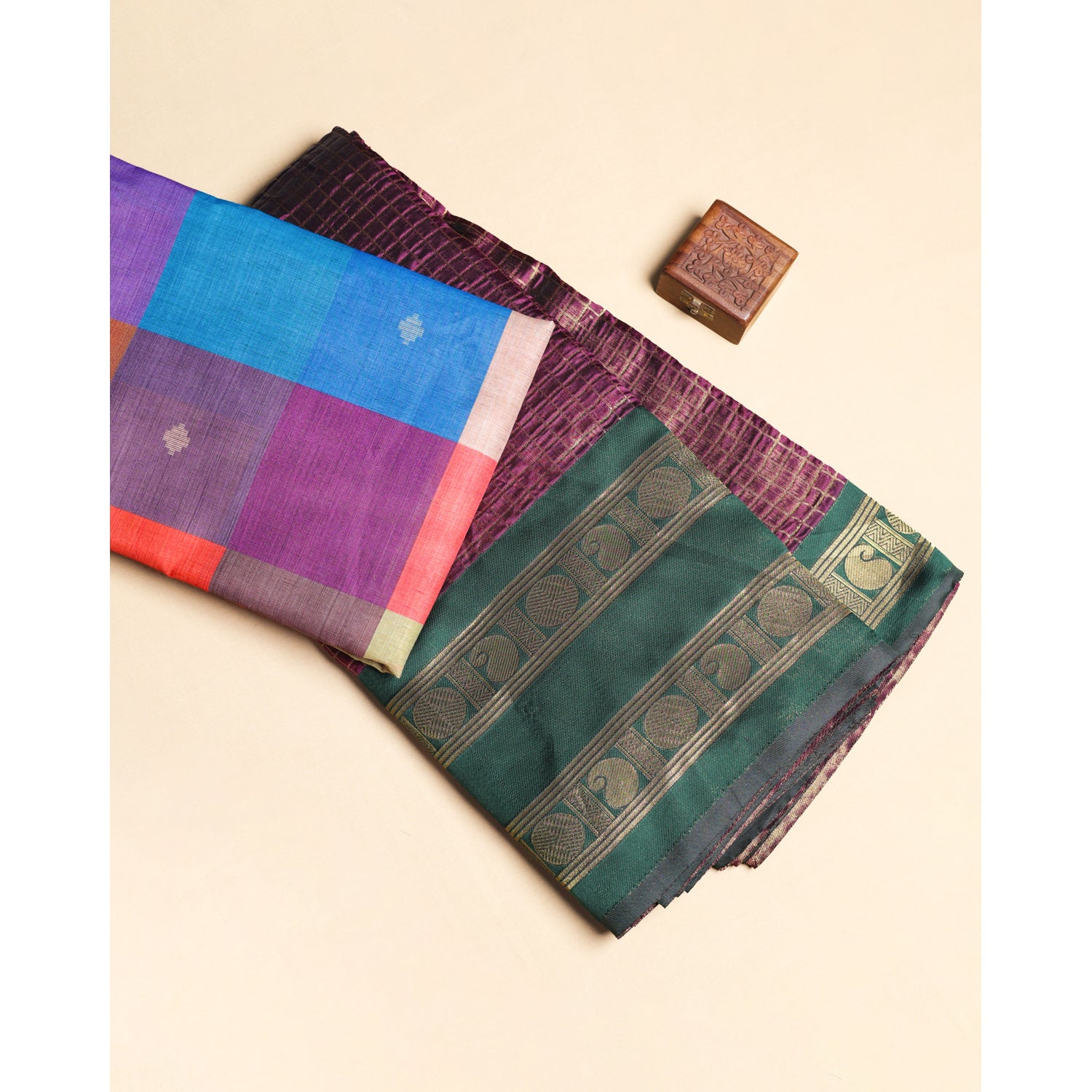 SEMI TUSSAR WITH SEMI SILK MIX & MATCH