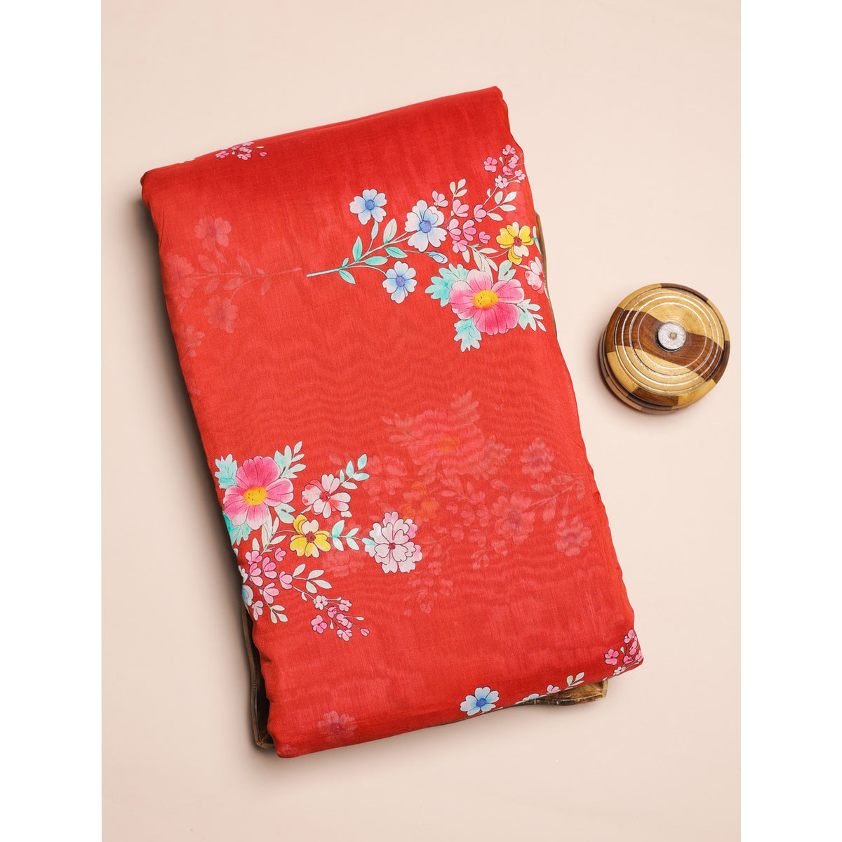 MUL CHANDERI PRINTED FABRIC