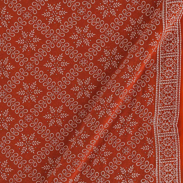 Buy Georgette Brick Red  Colour Geometric Rubber Print Poly Fabric 3307AK Online
