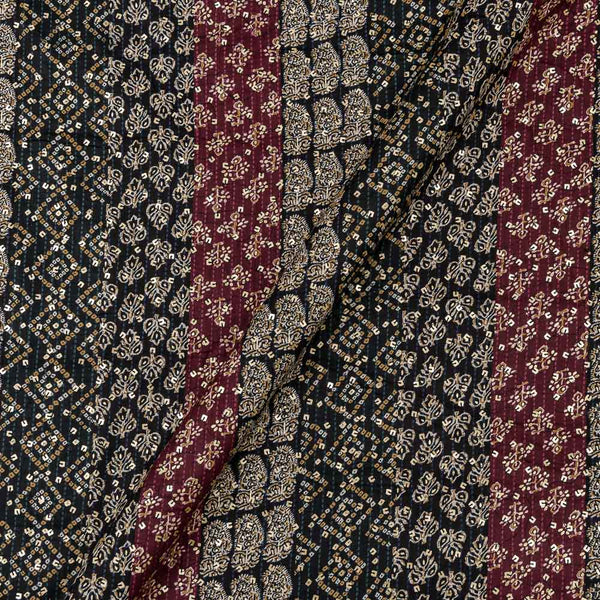 Cotton Multi Colour Tikki Embroidered With Gold Print  42 Inches Width Fabric