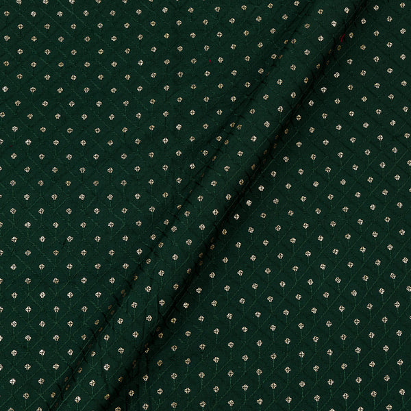 Thread Checks with Tikki Embroidered Bottle Green Colour Dolla Feel 42 Inches Width Fabric