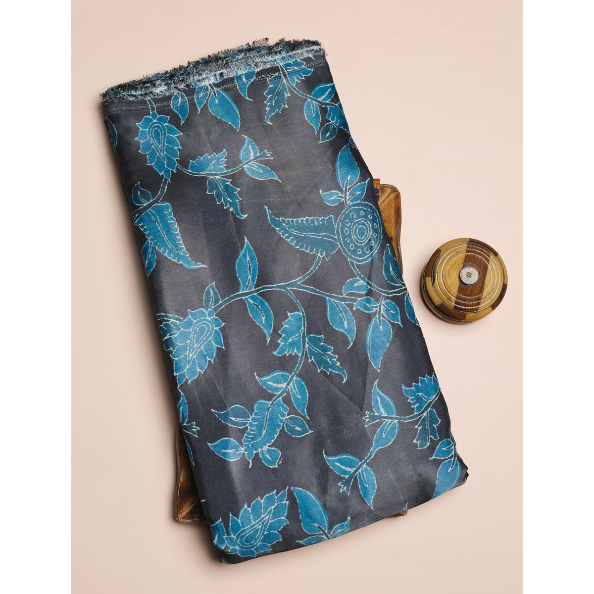 PURE GAJJI SILK KALAMKARI PRINTED FABRIC