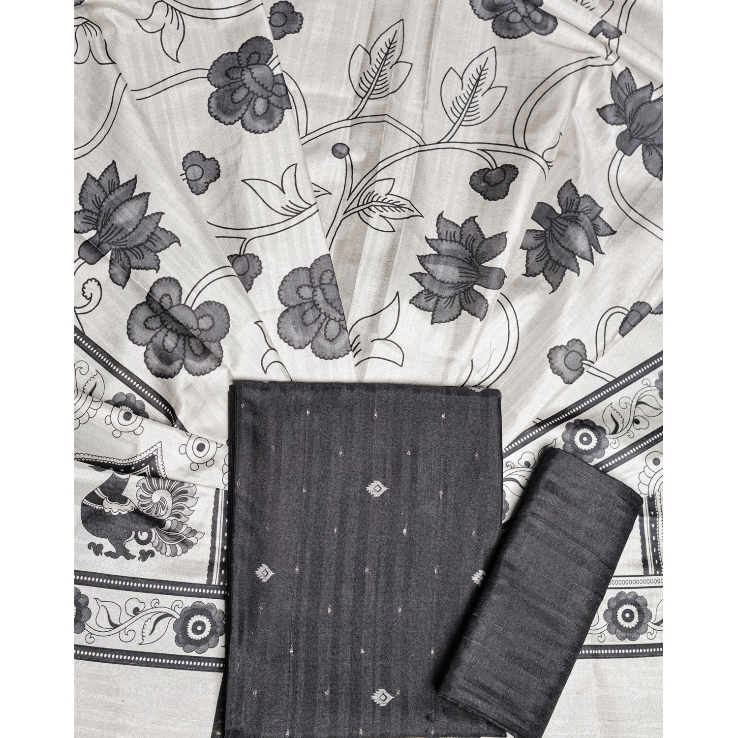 SEMI TUSSAR PRINTED SUIT SET