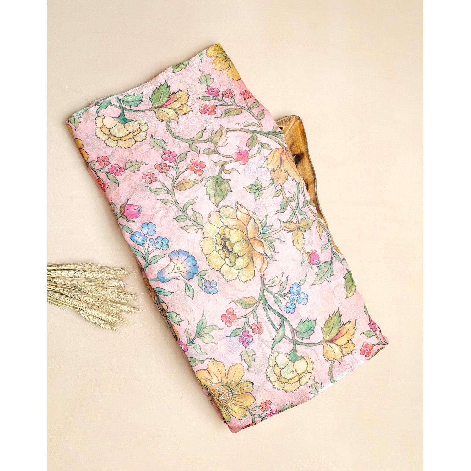 FENDI SILK EMBROIDERY WORK FABRIC