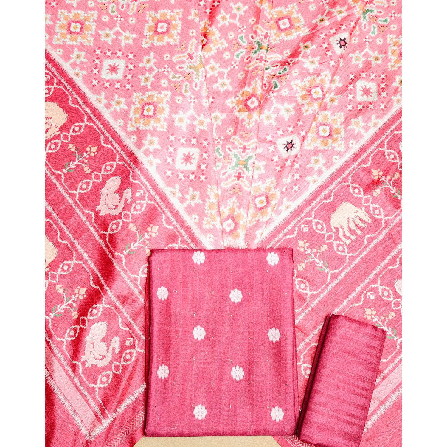 SEMI TUSSAR PRINTED SUIT SET