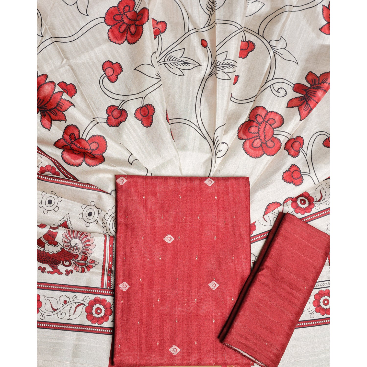 SEMI TUSSAR PRINTED SUIT SET