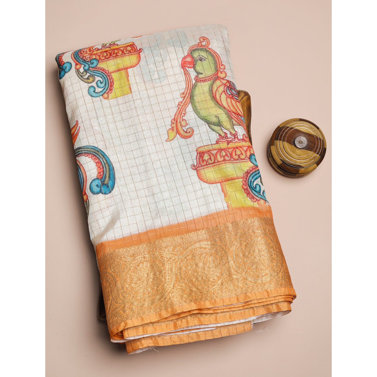 SEMI TUSSAR PRINTED FABRIC