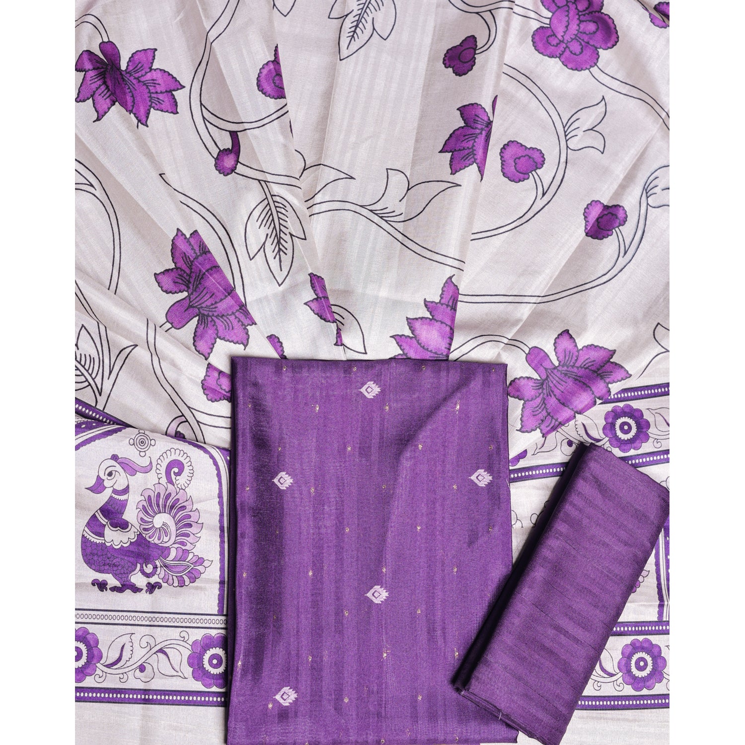 SEMI TUSSAR PRINTED SUIT SET