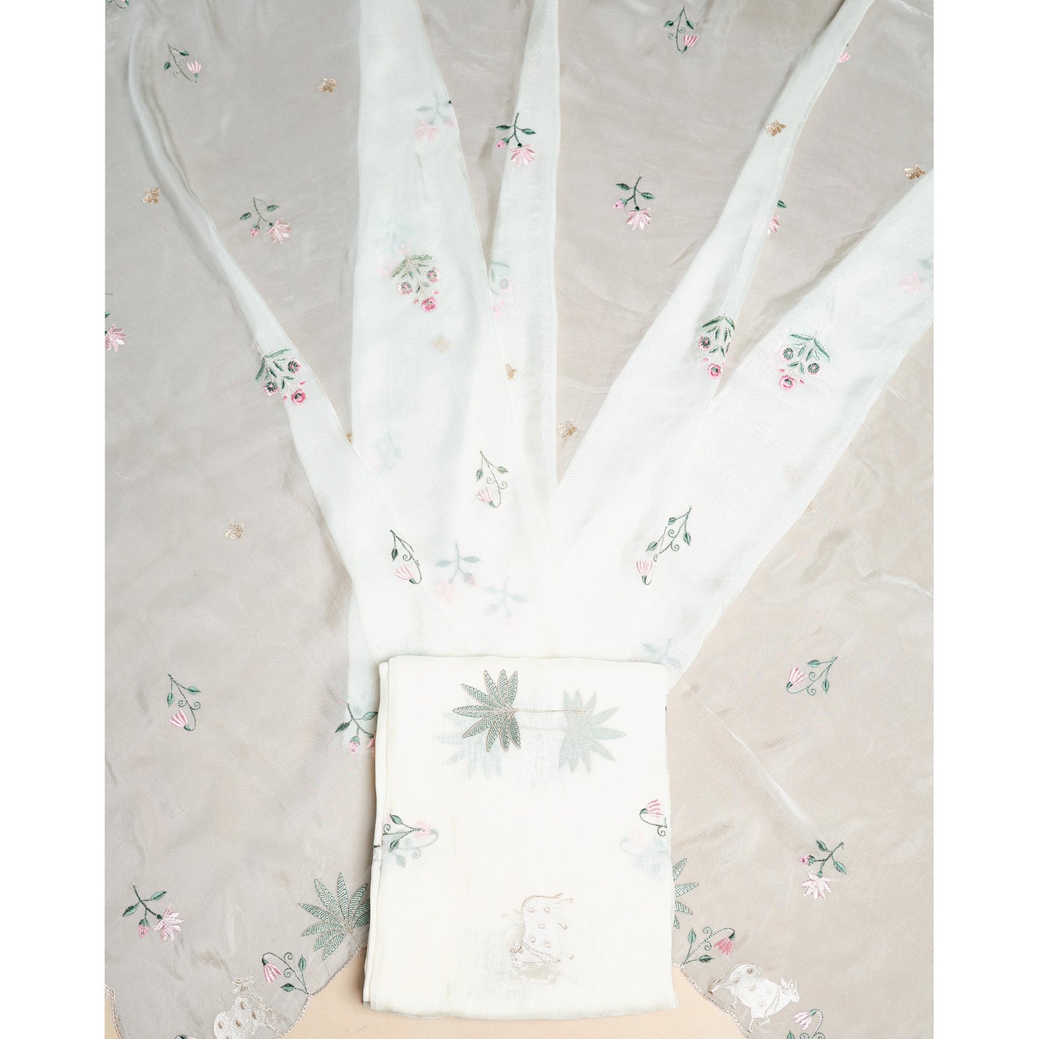 PURE VISCOSE ORGANZA PICHWAI 2 PIECE SET