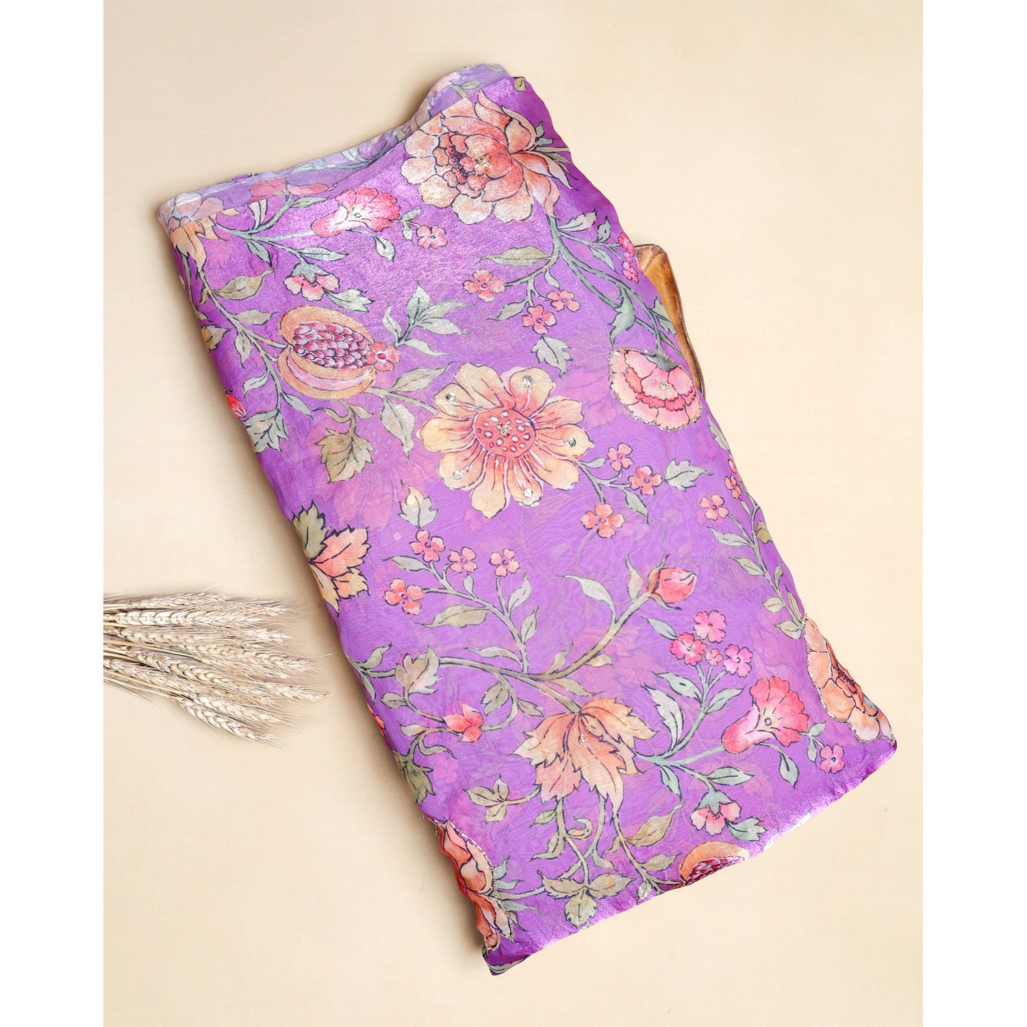FENDI SILK EMBROIDERY WORK FABRIC