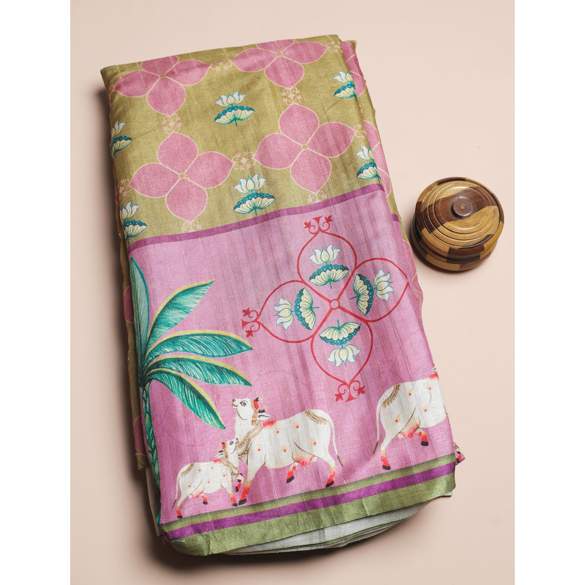 SEMI TUSSAR PRINTED FABRIC
