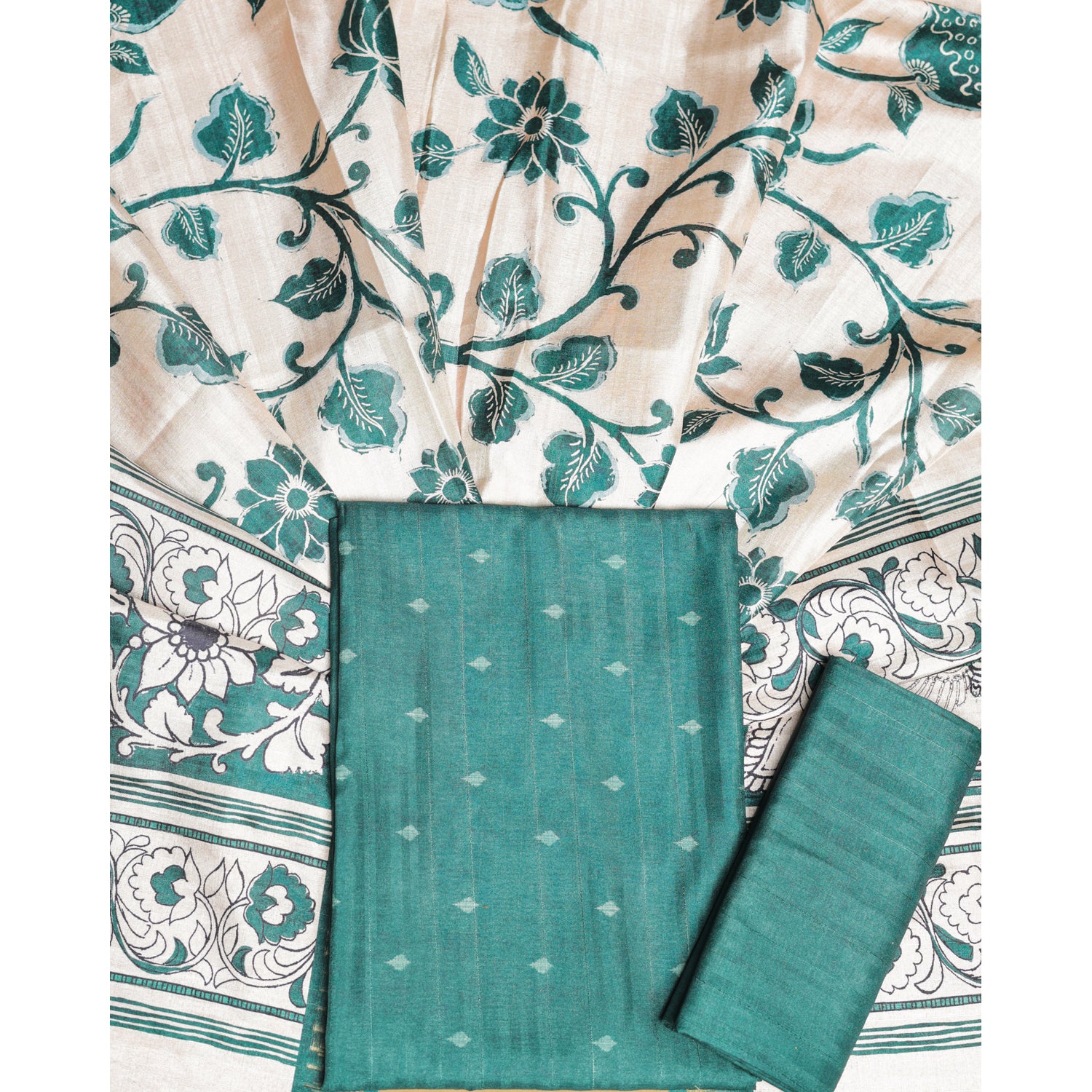SEMI TUSSAR PRINTED SUIT SET