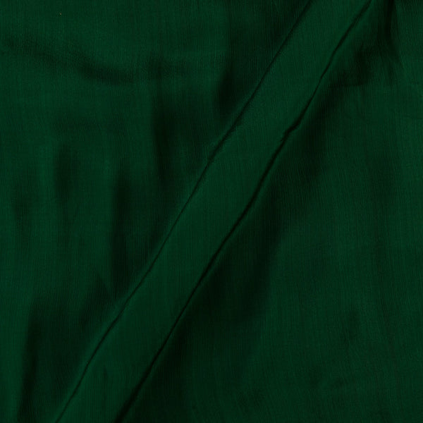 Chinnon Chiffon Bottle Green Colour Plain Dyed 42 Inches Width Fabric