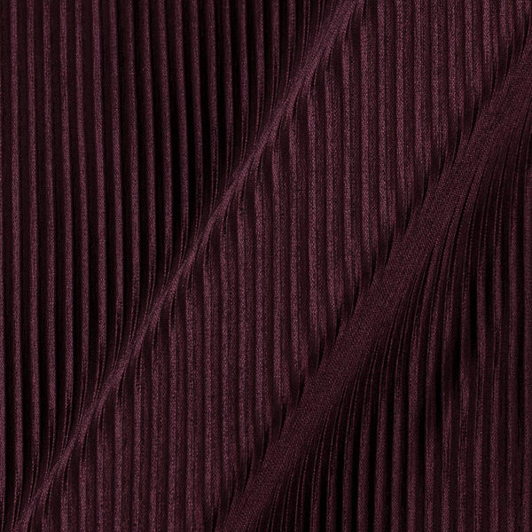 Buy Dark Maroon Colour Imported Satin Pleated Fabric Material