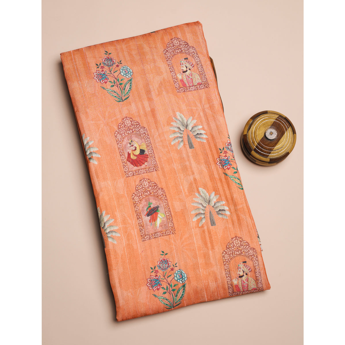 SEMI TUSSAR PRINTED FABRIC