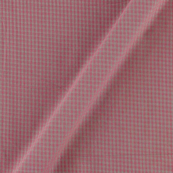 South Cotton Pink Colour Mini Check Washed Fabric Online 4115AC