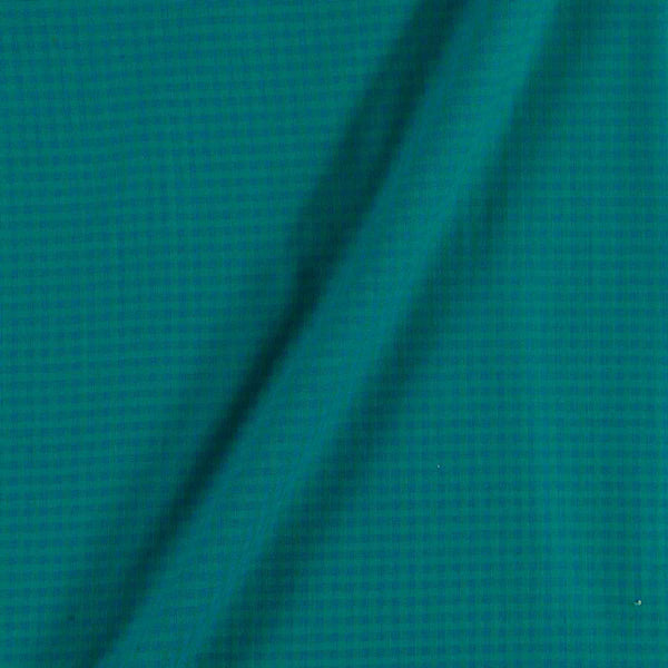 South Cotton Turquoise Blue Colour Mini Check Washed 42 inches Width Fabric