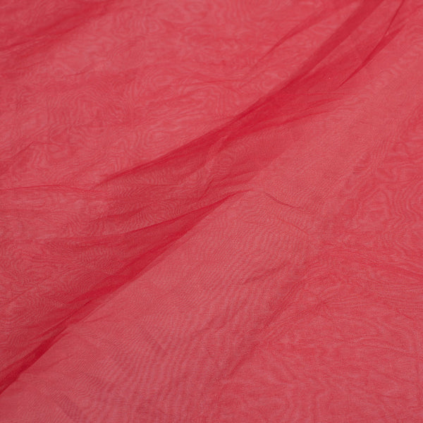 Resham Organza Carrot Pink Colour Semi Nylon Fabric freeshipping - SourceItRight