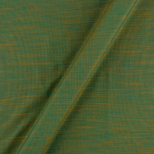 Buy Bottle Green X Mustard Cross Tone Plain Dyed Slub Rayon Fabric Online 4132BE