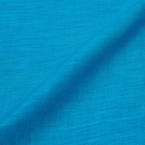 Linen x Linen Aqua Blue Colour Handloom Fabric Pre cut of 1.60 Meter freeshipping - SourceItRight