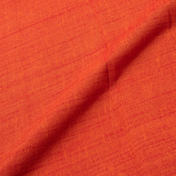 Saffron Orange Spun Ghicha Artificial Silk Fabric