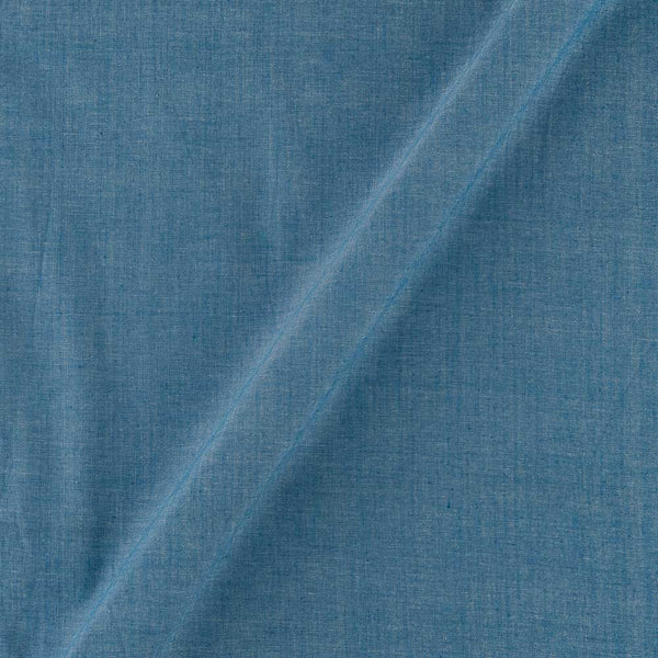 Blue X White Cross Tone Ikat Type Two Ply Pochampally Plain Cotton Fabric Online 4168AA