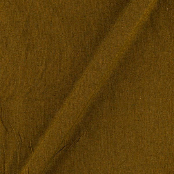 Mustard Orange X Dark Green Cross Tone Ikat Type Two Ply Pochampally Plain Cotton Fabric Online 4168R