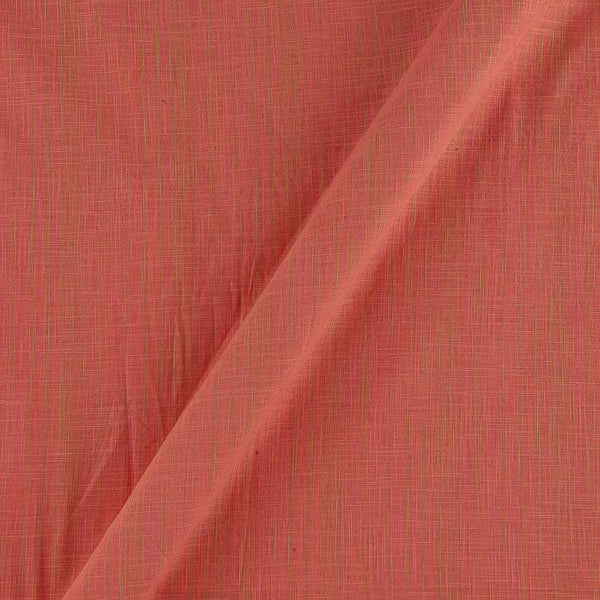 Slub Cotton Sugar Coral Colour with Beige Slub Warp 42 Inches Width Fabric