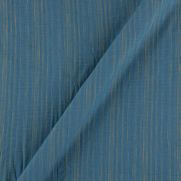 Slub Cotton Steel Blue Colour with Beige Slub Warp 42 Inches Width Fabric