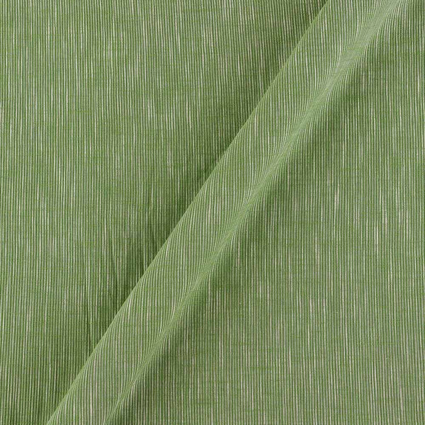 Slub Cotton Green Colour with White Slub Warp 43 Inches Width Fabric
