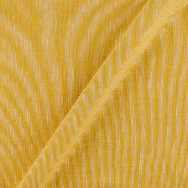 Slub Cotton Lemon Yellow Colour with White Slub Warp 42 Inches Width Fabric cut of 0.80 Meter