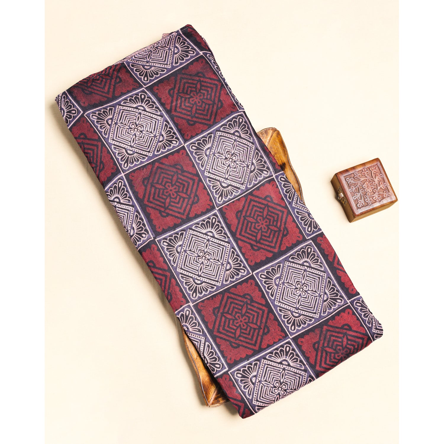 MUSLIN AJRAKH PRINTED FABRIC