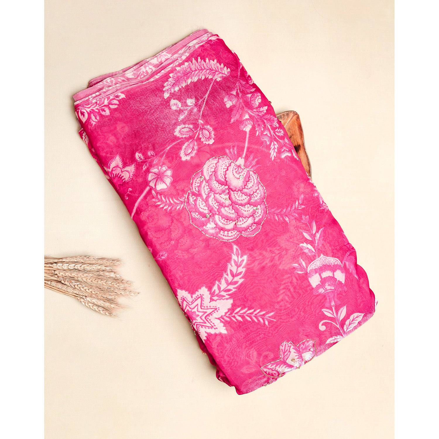 FENDI SILK EMBROIDERY WORK FABRIC