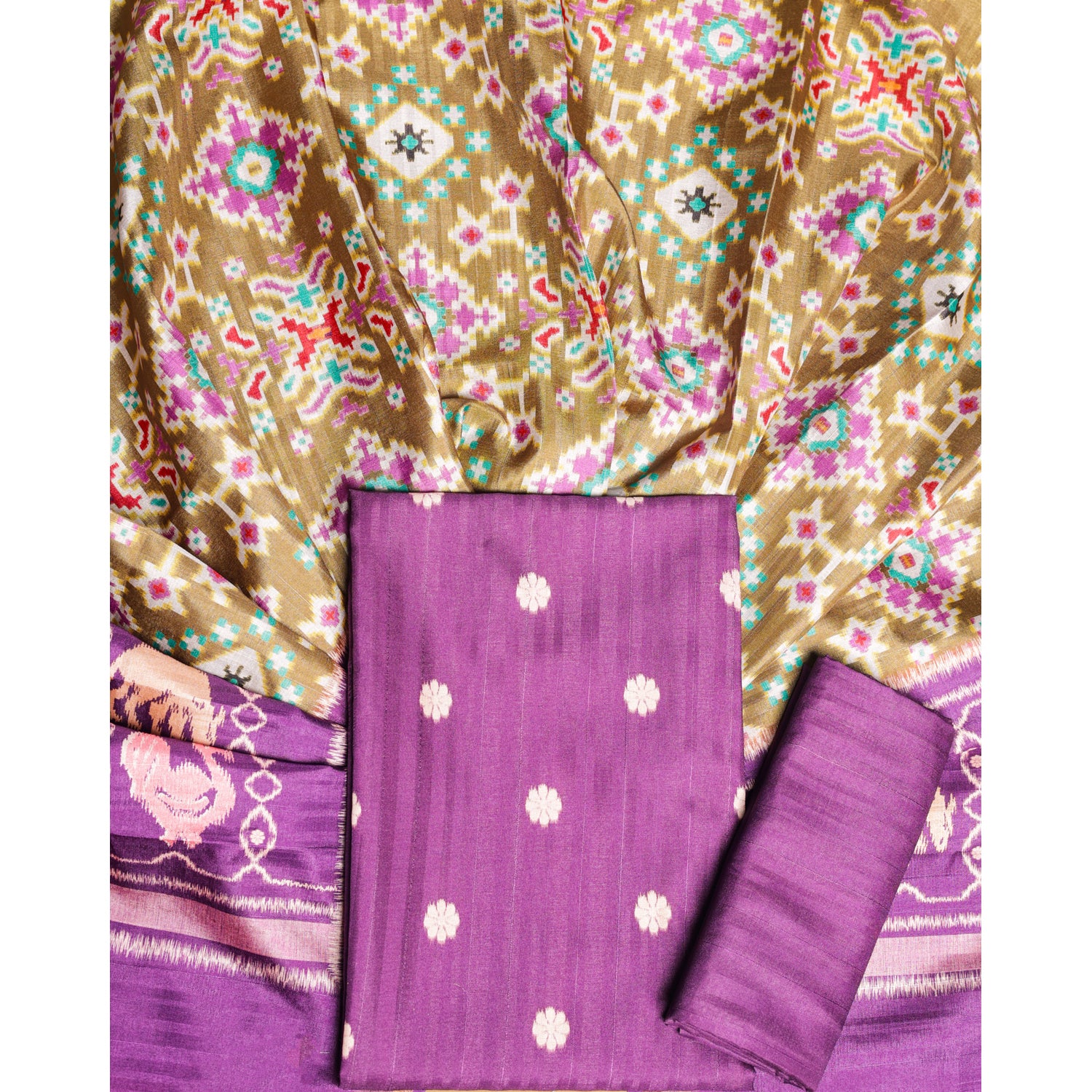 SEMI TUSSAR PRINTED SUIT SET