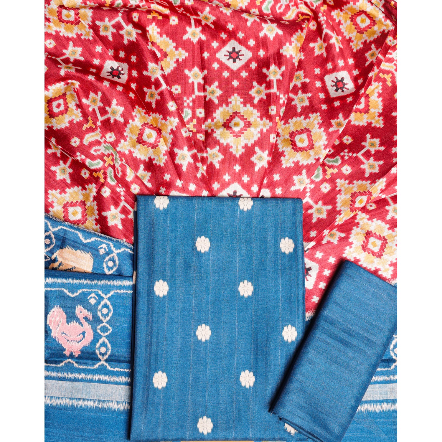 SEMI TUSSAR PRINTED SUIT SET