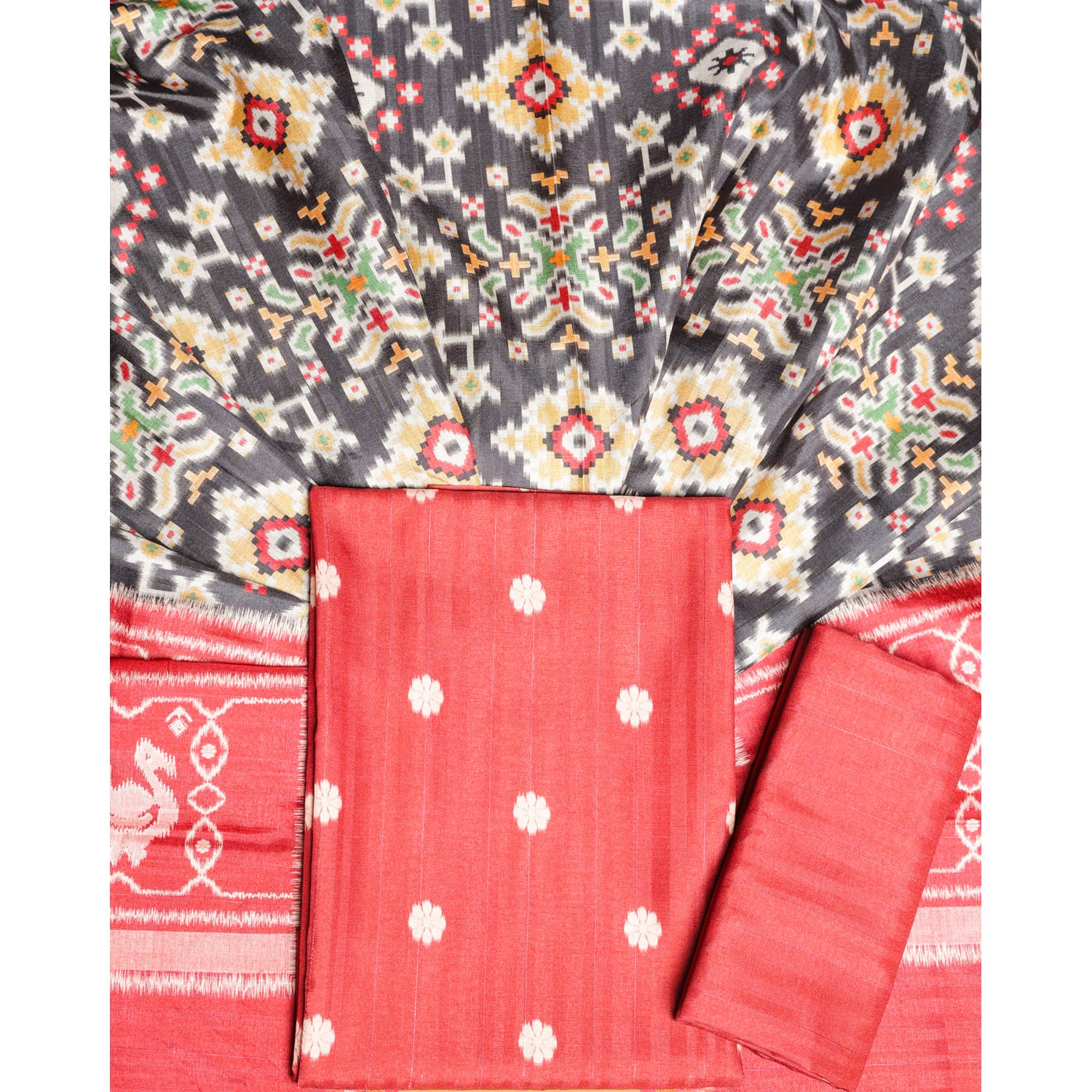 SEMI TUSSAR PRINTED SUIT SET
