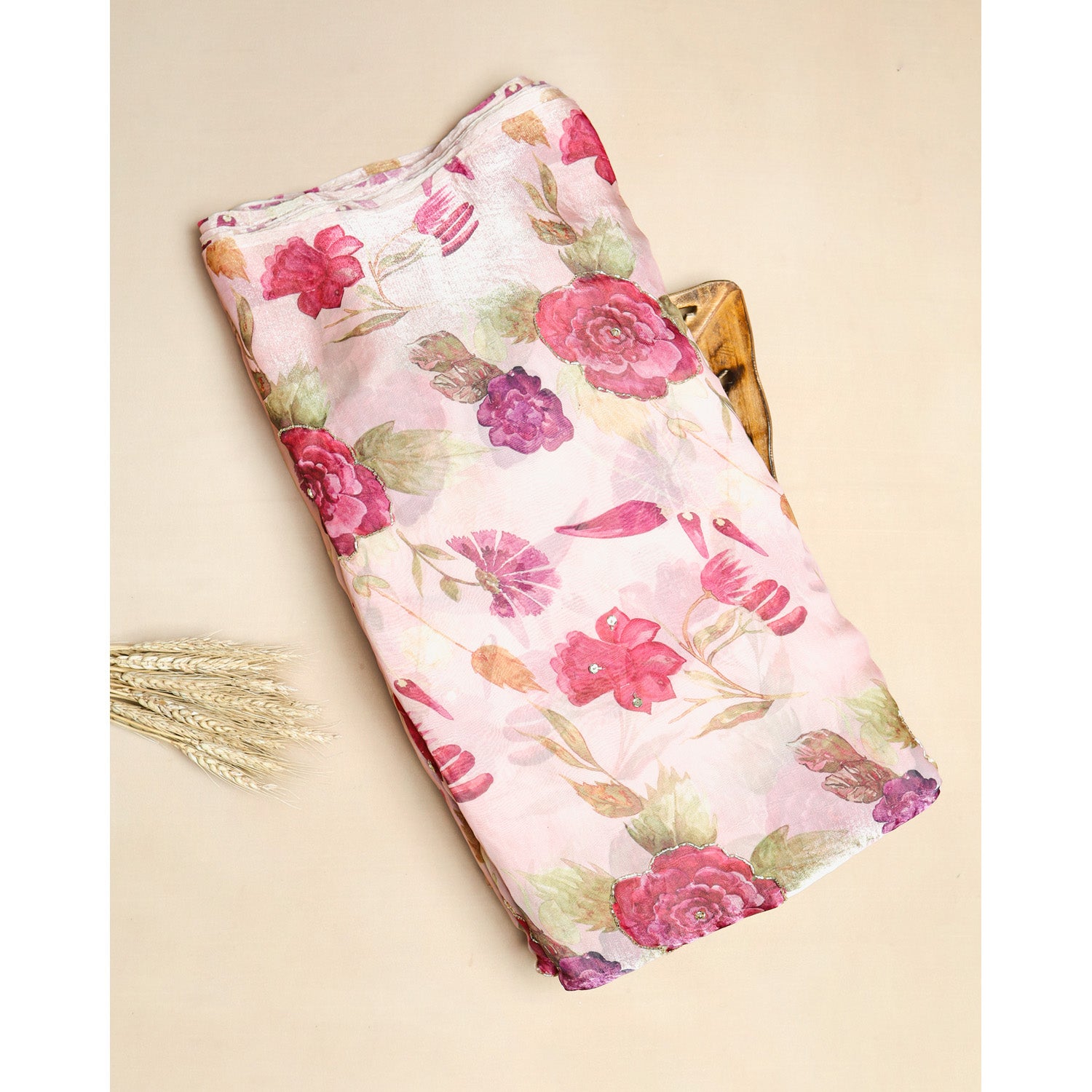 FENDI SILK EMBROIDERY WORK FABRIC