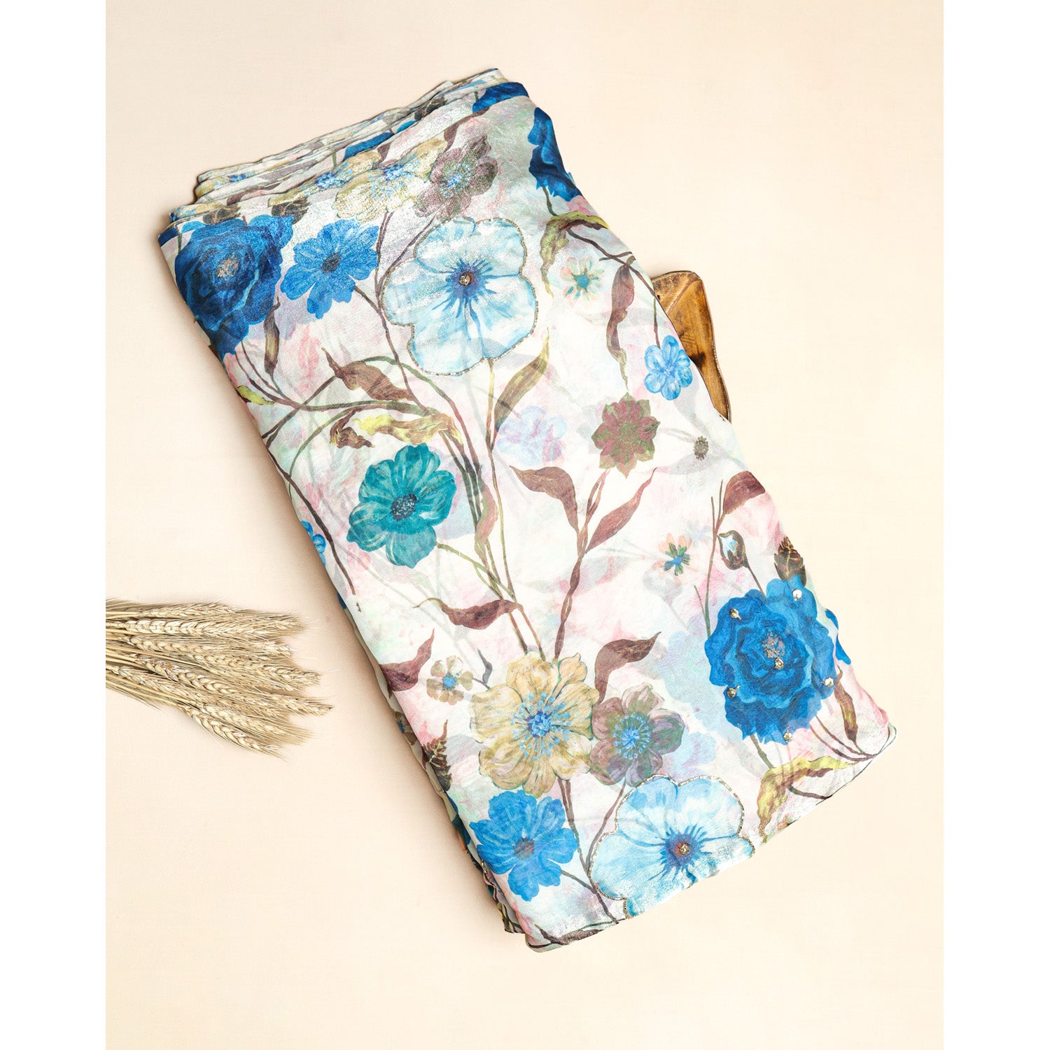 FENDI SILK EMBROIDERY WORK FABRIC