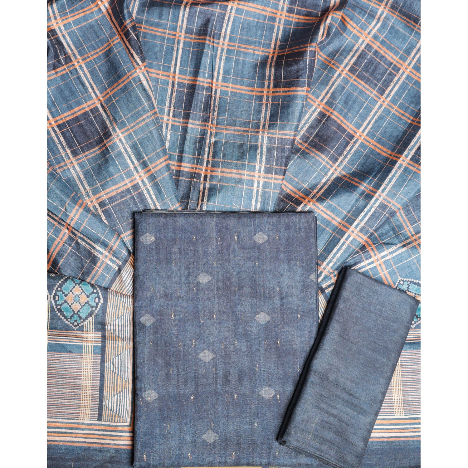 SEMI TUSSAR PRINTED SUIT SET