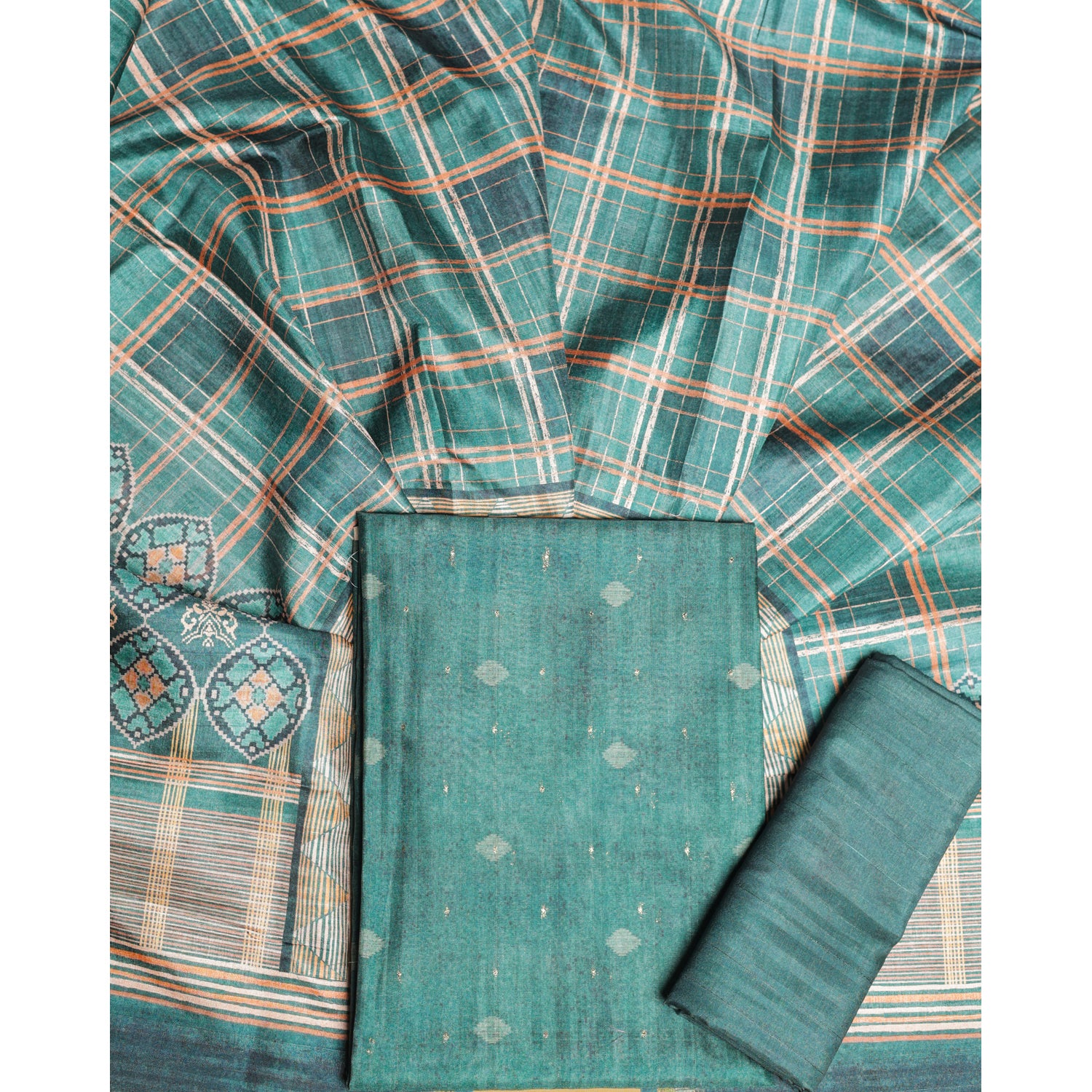 SEMI TUSSAR PRINTED SUIT SET