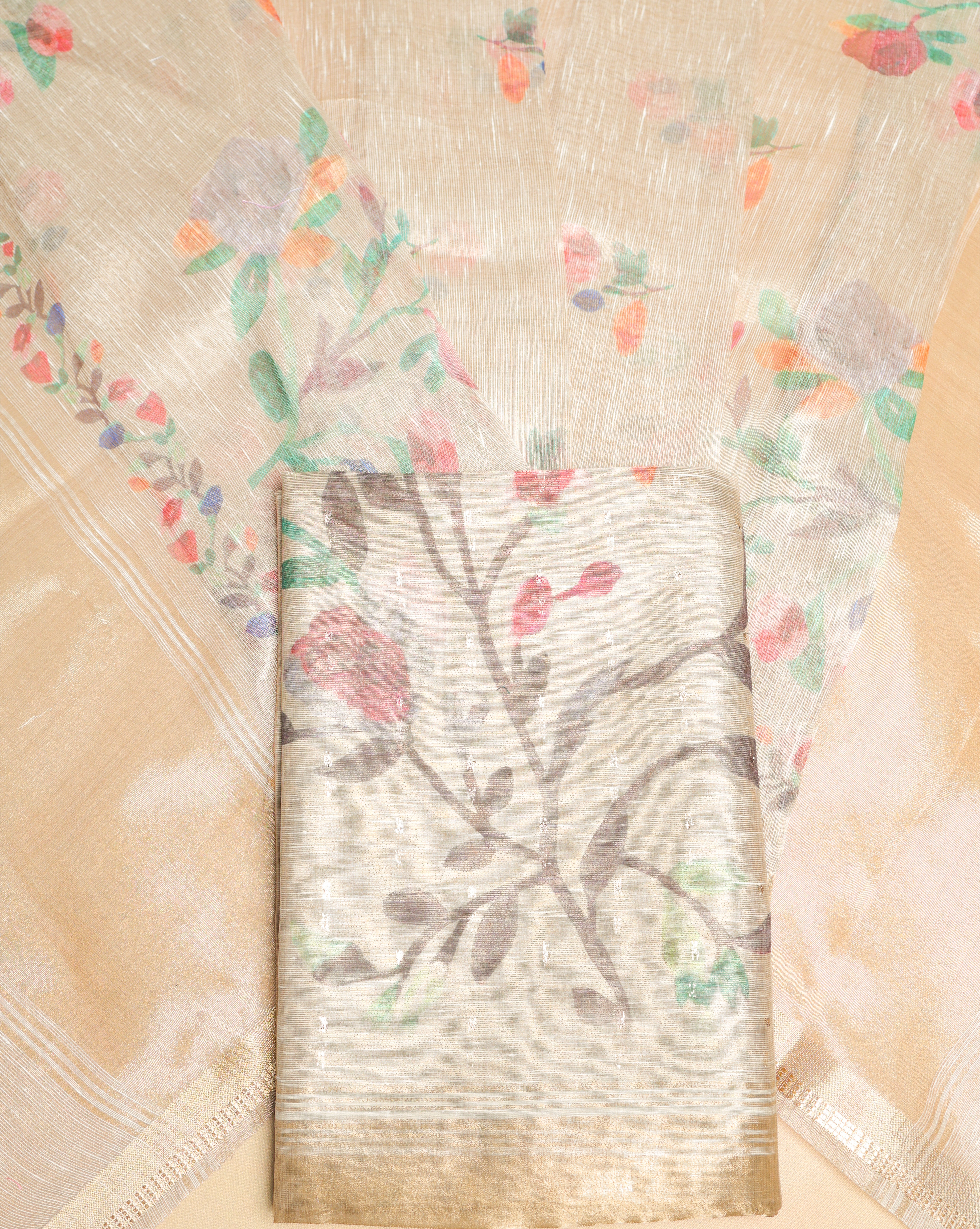 TEHZEEB - TISSUE SILK PRINTED 2 PIECE SET