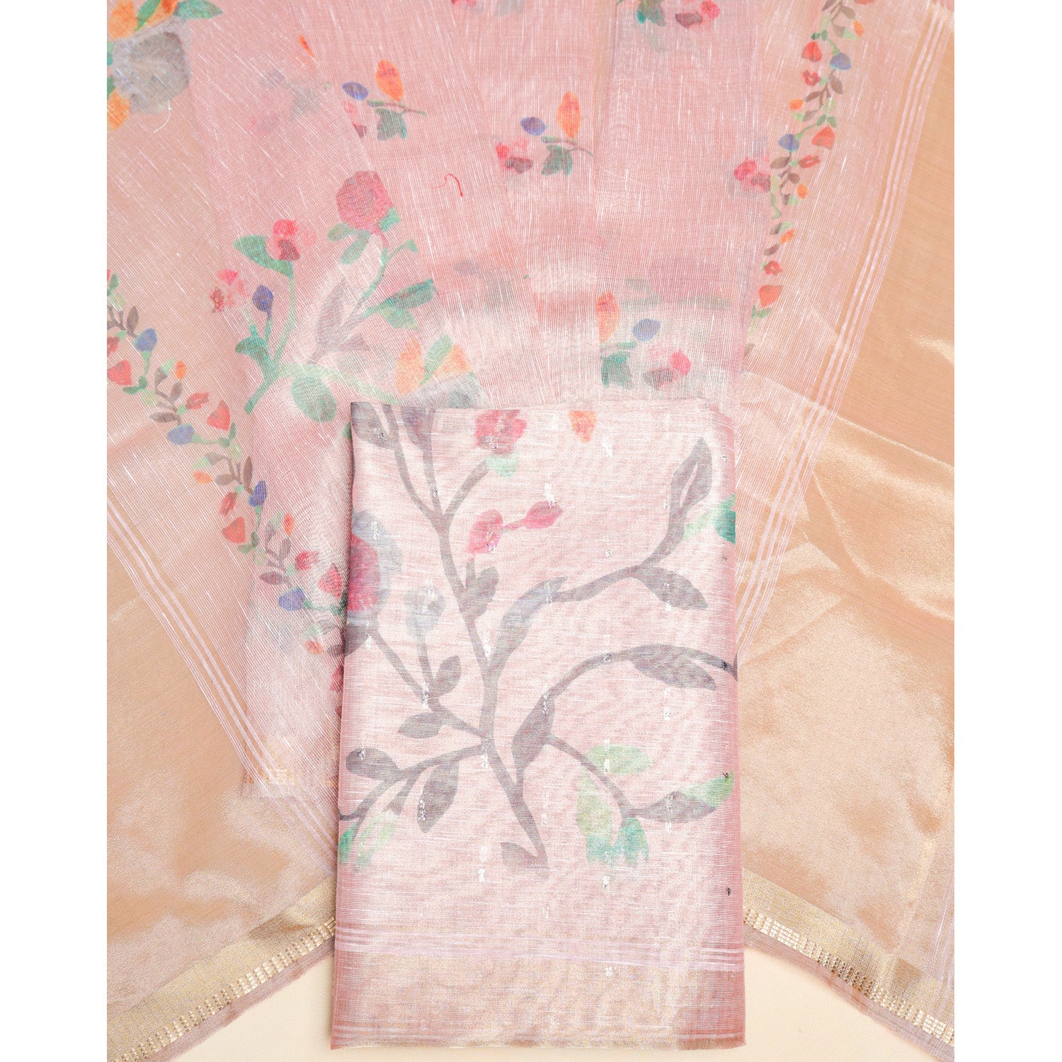 TEHZEEB - TISSUE SILK PRINTED 2 PIECE SET