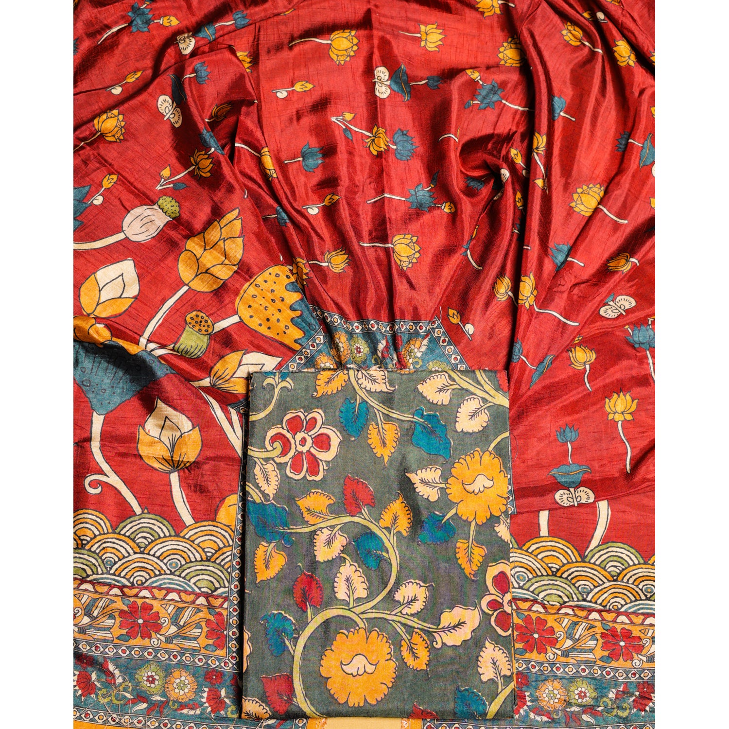 DOLA SILK KALAMKARI 2 PIECE SET
