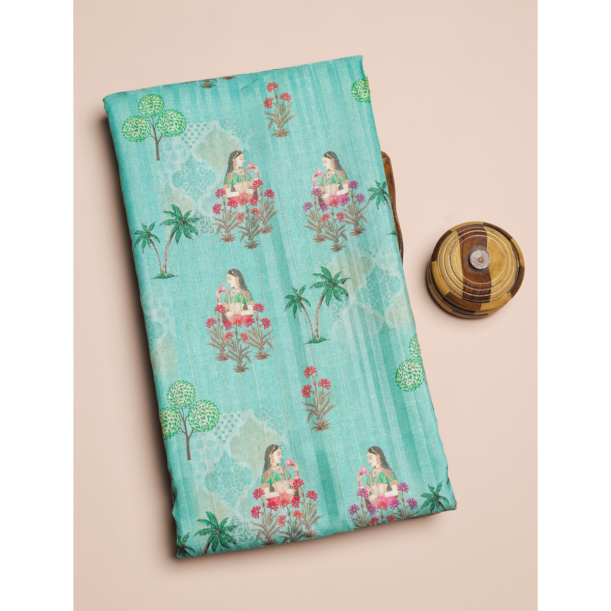 SEMI TUSSAR PRINTED FABRIC