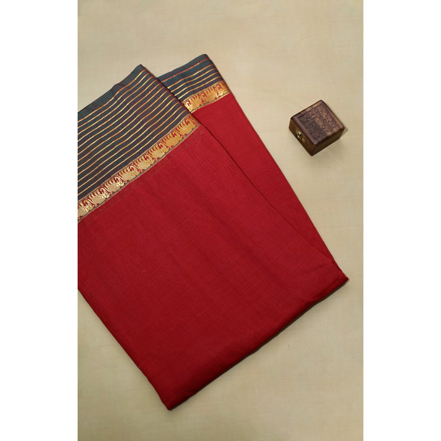 HANDLOOM COTTON NARAYANPET BORDER FABRIC