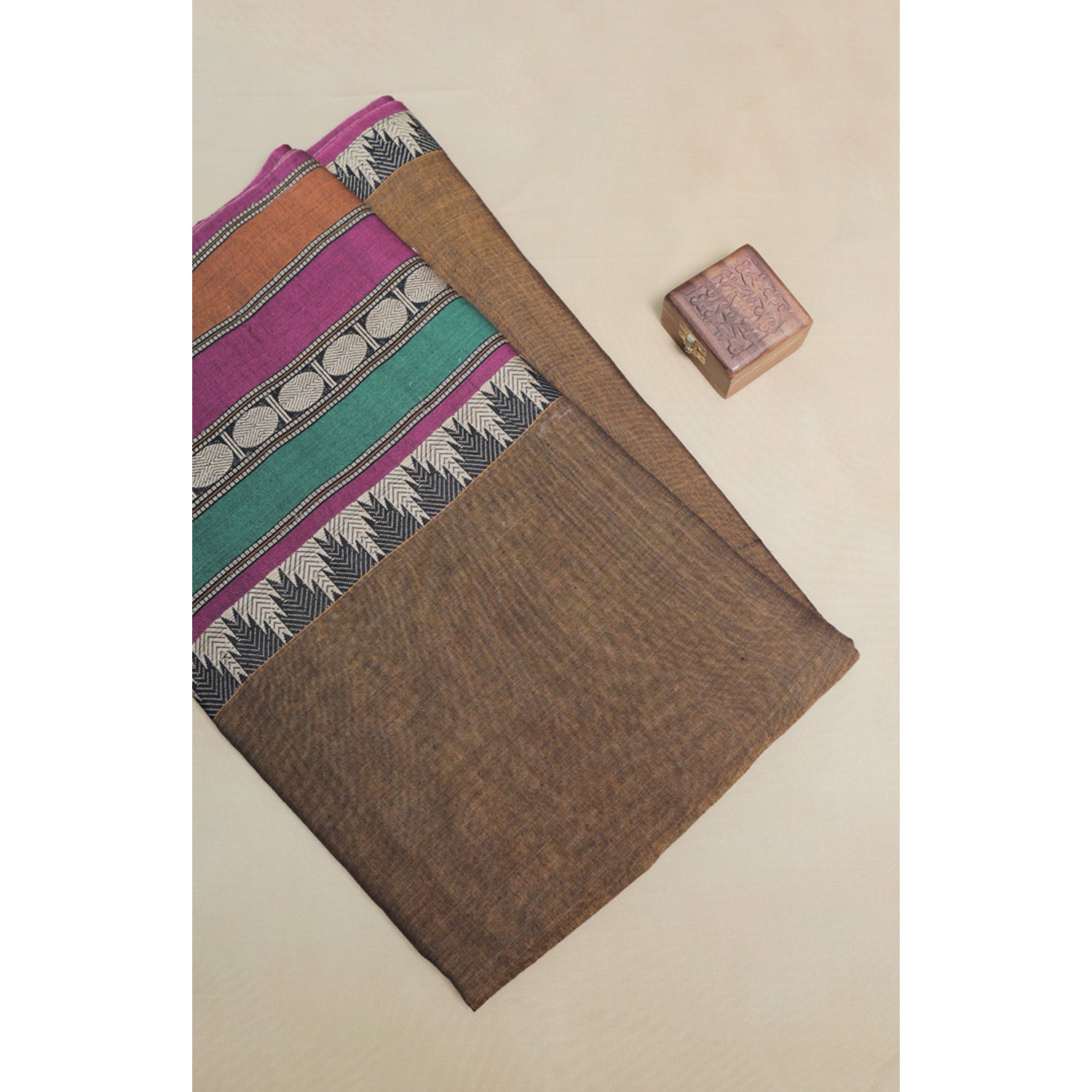 HANDLOOM COTTON NARAYANPET BORDER FABRIC