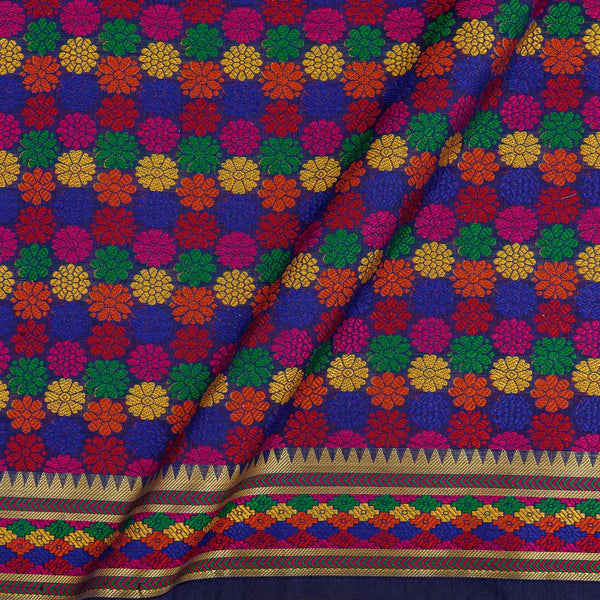 Buy Chanderi Feel Meenakari Inspired Pattern Violet Colour Daman Jacquard Fabric Online 6061X