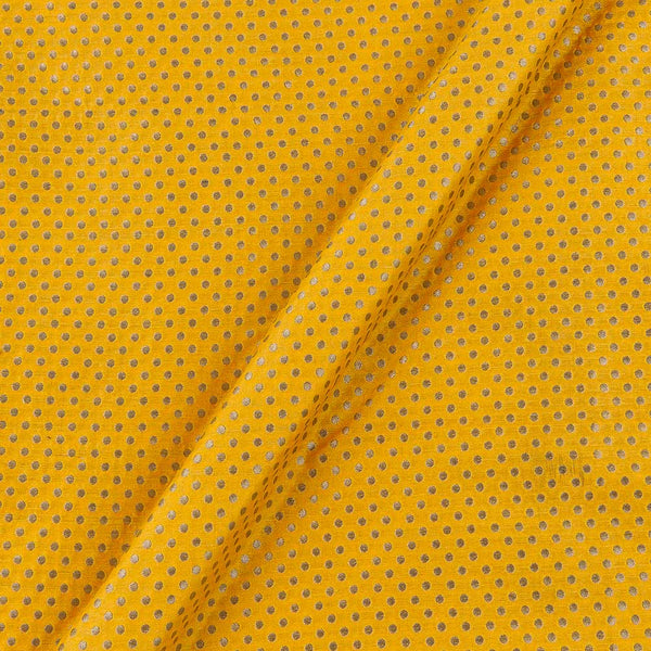 Katan Silk Banarasi Jacquard Butta Golden Yellow Colour Fabric Online 6077G 
