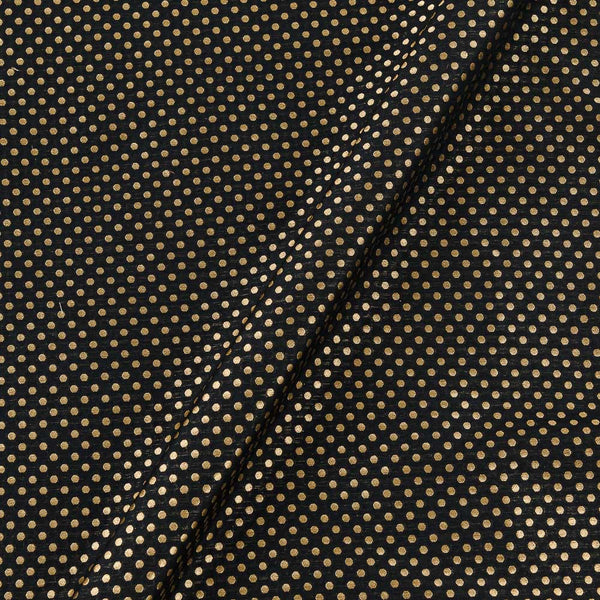 Katan Silk Banarasi Jacquard Butta Black Colour Fabric Online 6077V