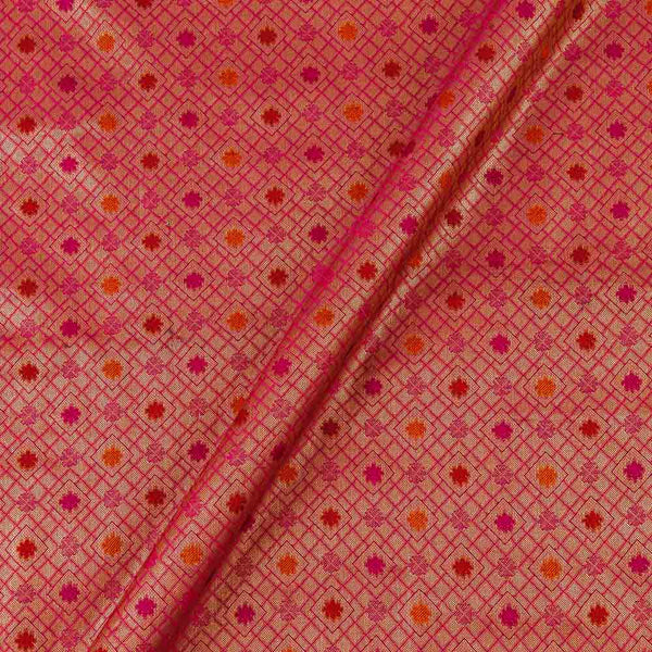 Banarasi Art Silk Candy Pink Colour Jacquard Butti Fabric Online 6080N